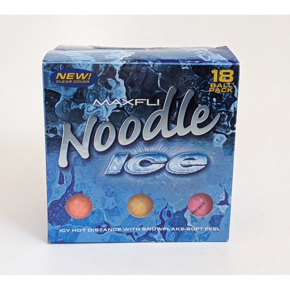 Vintage Maxfli Noodle Ice Golf Balls 18 Ball Pack Clear Cover New Unopened Box